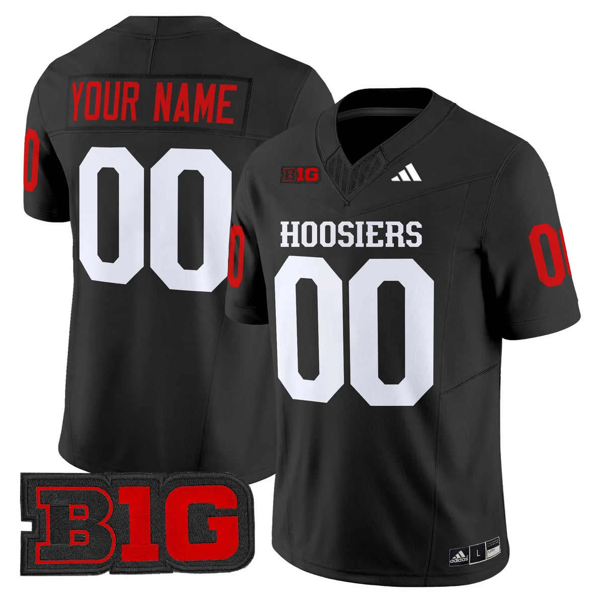 Custom Name Number Indiana Hoosiers Crimson White Black Limited Football Jersey -All Stitched