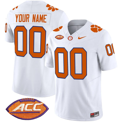 Custom Name Number Clemson Tigers Orange White Purple Limited Football Jersey -All Stitched