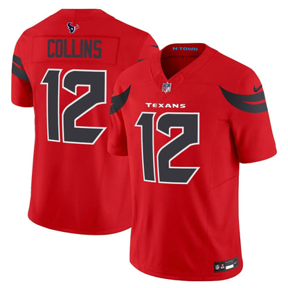 Custom Nico Collins Navy White Red Limited Football Jersey -All Stitched