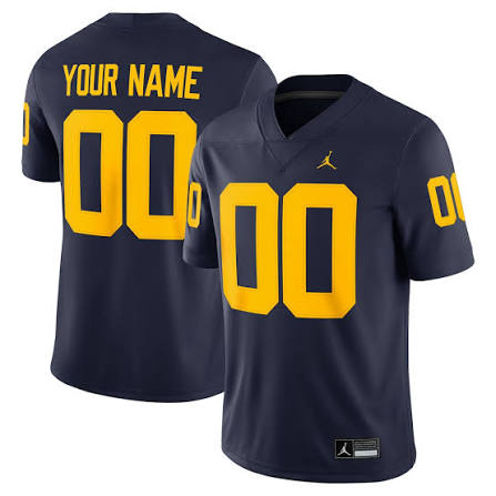 Custom Name Number Michigan Wolverines White Navy Limited Football Jersey -All Stitched