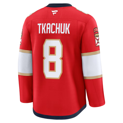Custom Brady Tkachuk Panthers Home Red Hockey Jersey -All Stitched
