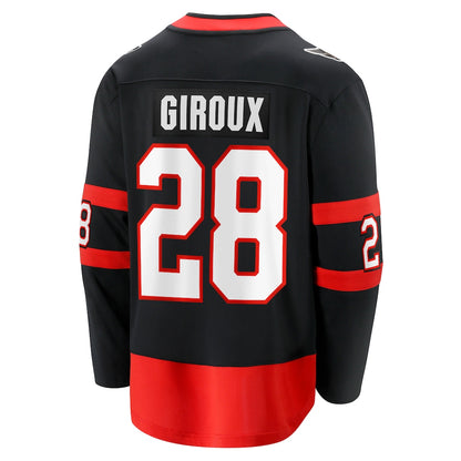 Custom 2026 Home Black Alternate Red Premium All Stitched Hockey Jersey