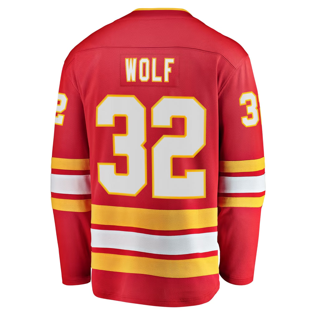 Custom Jacob Markstrom Andrew Mangiapane Flames Red Hockey Jersey -All Stitched