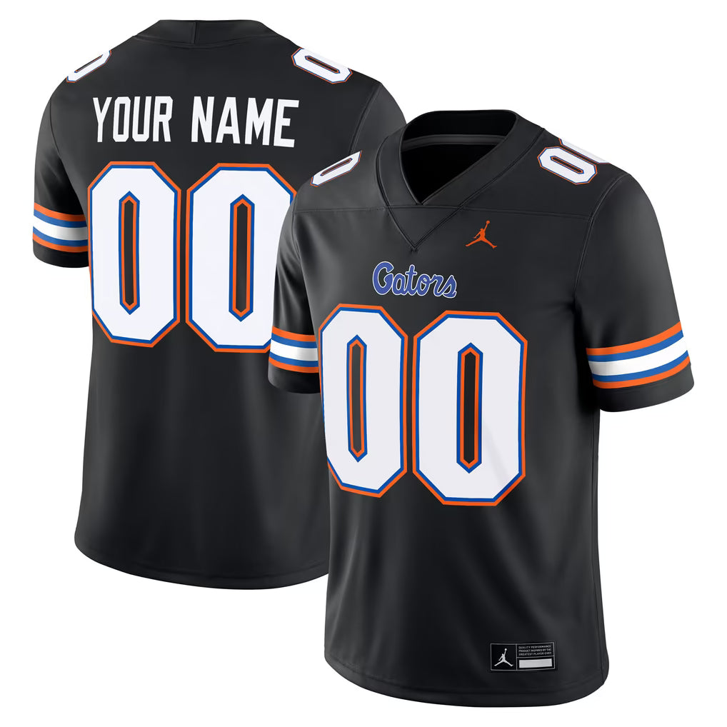 Custom Name Number Florida Gators White Royal Black Limited Football Jersey -All Stitched