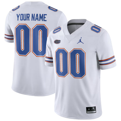 Custom Name Number Florida Gators White Royal Black Limited Football Jersey -All Stitched