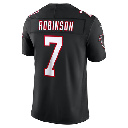 Custom Bijan Robinson Black White Red Limited Football Jersey -All Stitched