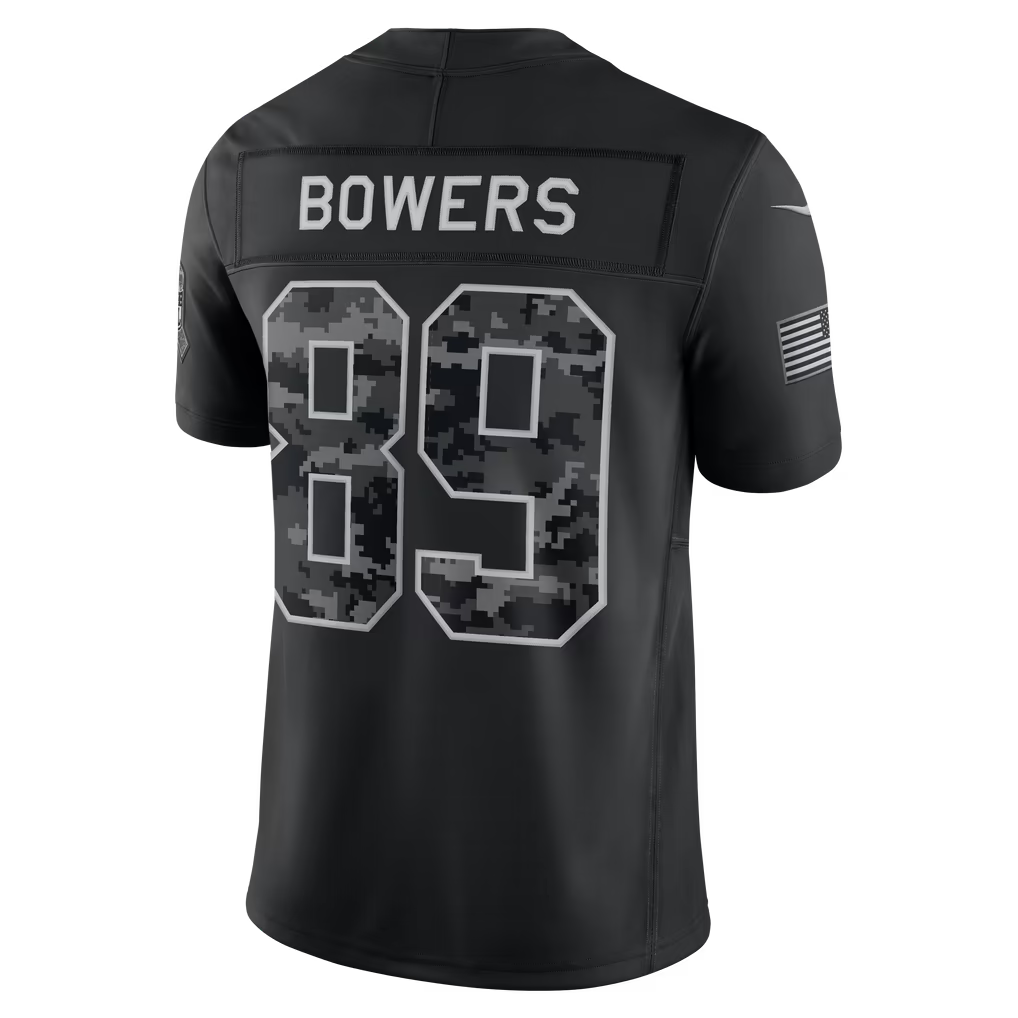 Custom Brock Bowers Raiders Black White Limited Football Jersey -All Stitched