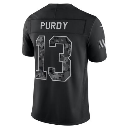 Custom Fred Warner 49ers 2026 Salute to Service Black Limited Football Jersey -All Stitched