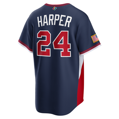 Custom USA All Stitched Jersey Navy 2026 World Baseball Classic
