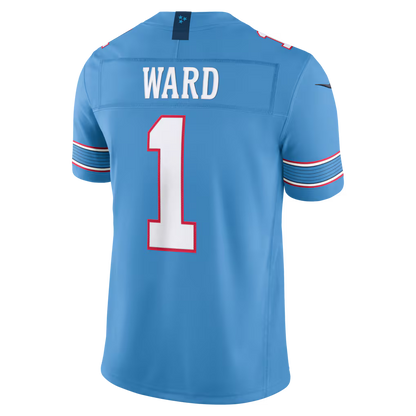 Custom Titans 2026 Vapor Light Blue White Limited Football Jersey -All Stitched