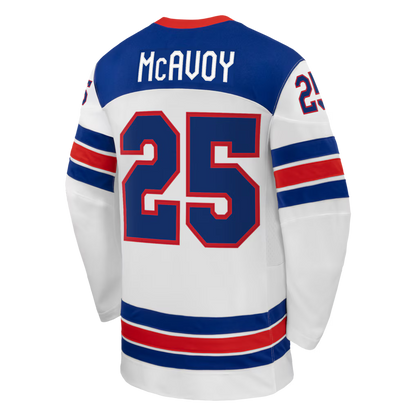 Custom 2026 USA White Royal All Stitched Hockey Jersey