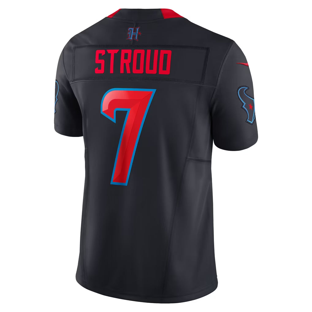 Custom C.J. Stroud Texans Navy White Red Limited Football Jersey -All Stitched