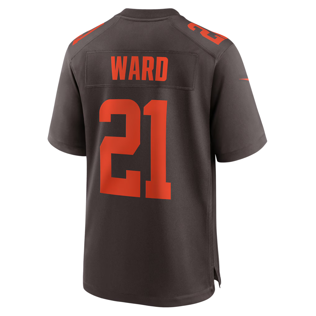 Custom Browns Alternate Brown All Stitched Jersey