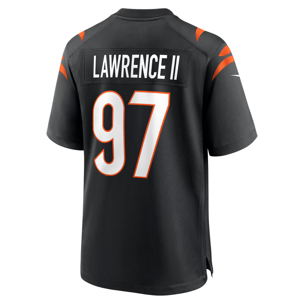 Custom Joe Burrow Dexter Lawrence II Ja'Marr Chase Bengals Black White Orange Limited Football Jersey -All Stitched