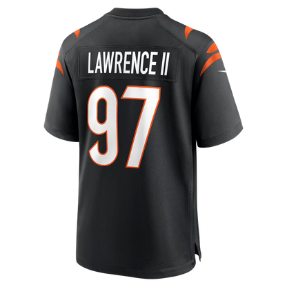 Custom Joe Burrow Dexter Lawrence II Ja'Marr Chase Bengals Black White Orange Limited Football Jersey -All Stitched