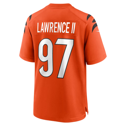 Custom Joe Burrow Dexter Lawrence II Ja'Marr Chase Bengals Black White Orange Limited Football Jersey -All Stitched