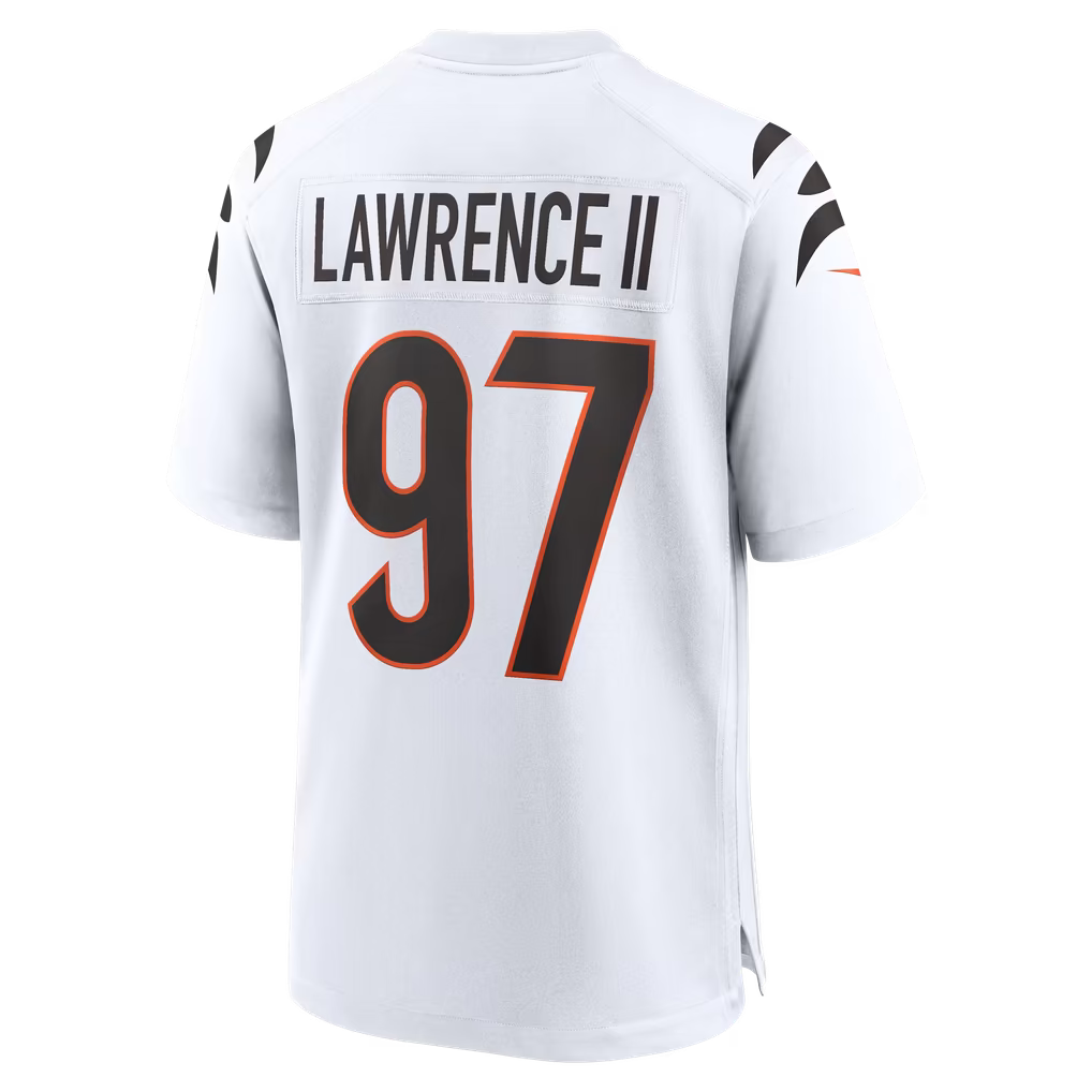 Custom Joe Burrow Dexter Lawrence II Ja'Marr Chase Bengals Black White Orange Limited Football Jersey -All Stitched