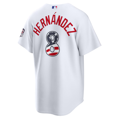 Custom Dodgers White USA 250 Fourth of July Baseball Jersey -All Stitched