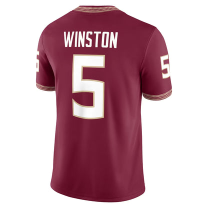Custom Jameis Winston Florida State Seminoles Garnet Limited Football Jersey -All Stitched