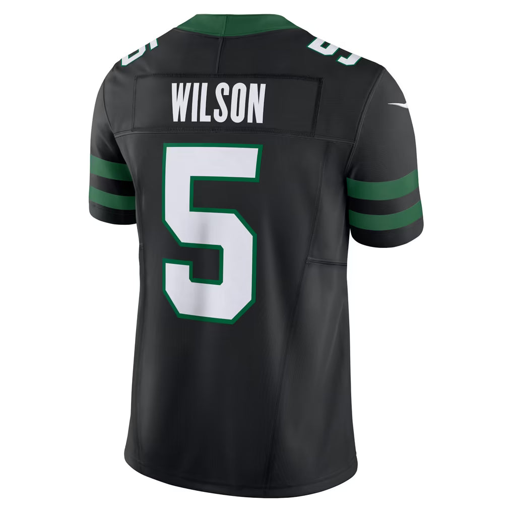 Custom Garrett Wilson Jets Legacy Green Black White Limited Football Jersey -All Stitched