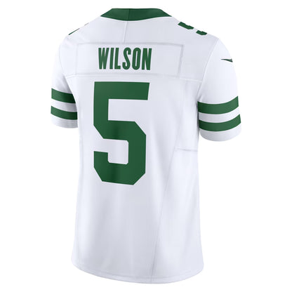 Custom Garrett Wilson Jets Legacy Green Black White Limited Football Jersey -All Stitched