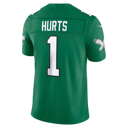 Custom Jalen Hurts Kelly Green Black White Alternate Limited Football Jersey -All Stitched