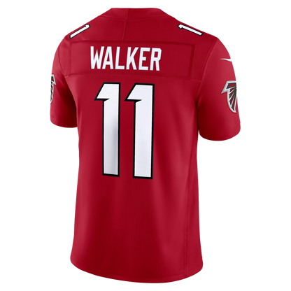 Custom Falcons Jalon Walker Black White Red Limited Football Jersey -All Stitched