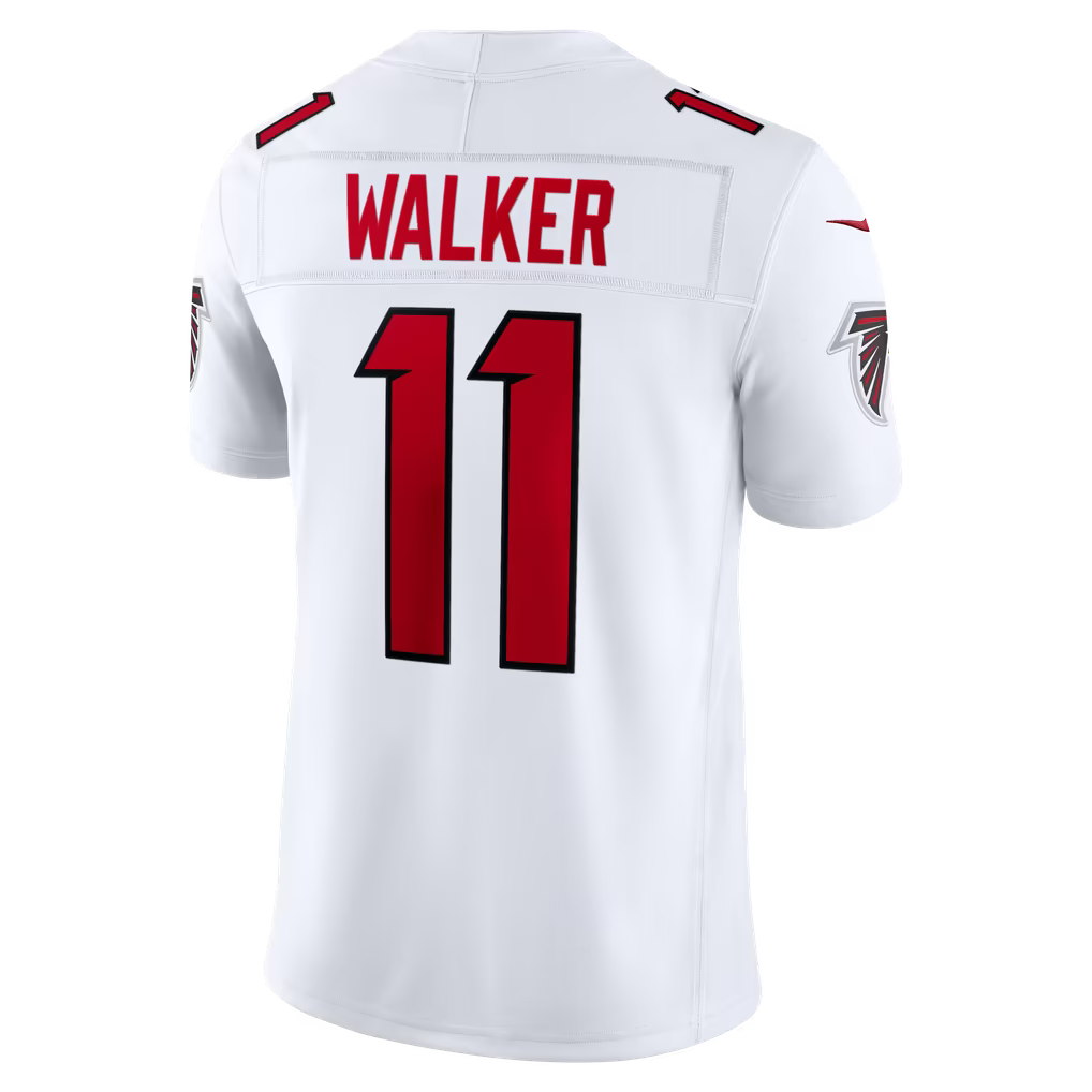 Custom Falcons Jalon Walker Black White Red Limited Football Jersey -All Stitched