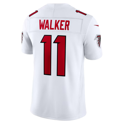 Custom Falcons Jalon Walker Black White Red Limited Football Jersey -All Stitched