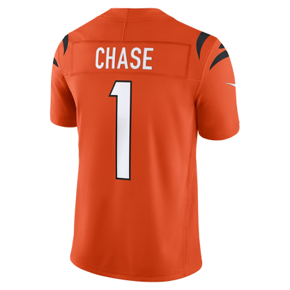 Custom Joe Burrow Dexter Lawrence II Ja'Marr Chase Bengals Black White Orange Limited Football Jersey -All Stitched