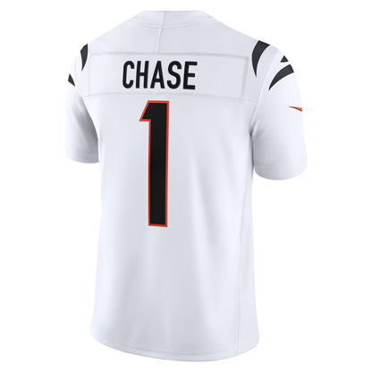 Custom Joe Burrow Dexter Lawrence II Ja'Marr Chase Bengals Black White Orange Limited Football Jersey -All Stitched