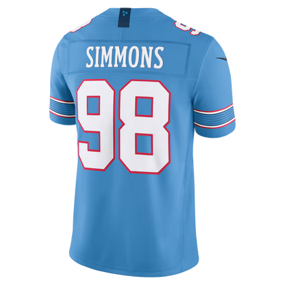 Custom Titans 2026 Vapor Light Blue White Limited Football Jersey -All Stitched