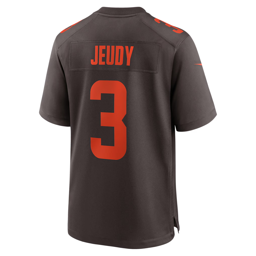 Custom Browns Alternate Brown All Stitched Jersey