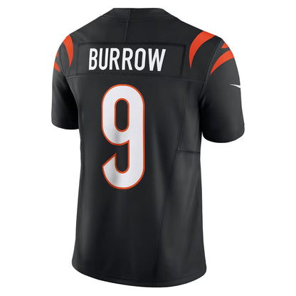 Custom Joe Burrow Dexter Lawrence II Ja'Marr Chase Bengals Black White Orange Limited Football Jersey -All Stitched