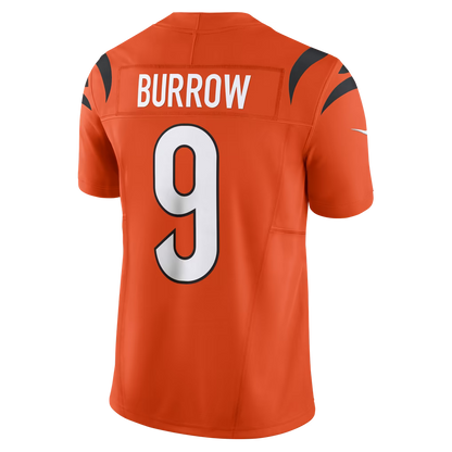 Custom Joe Burrow Dexter Lawrence II Ja'Marr Chase Bengals Black White Orange Limited Football Jersey -All Stitched