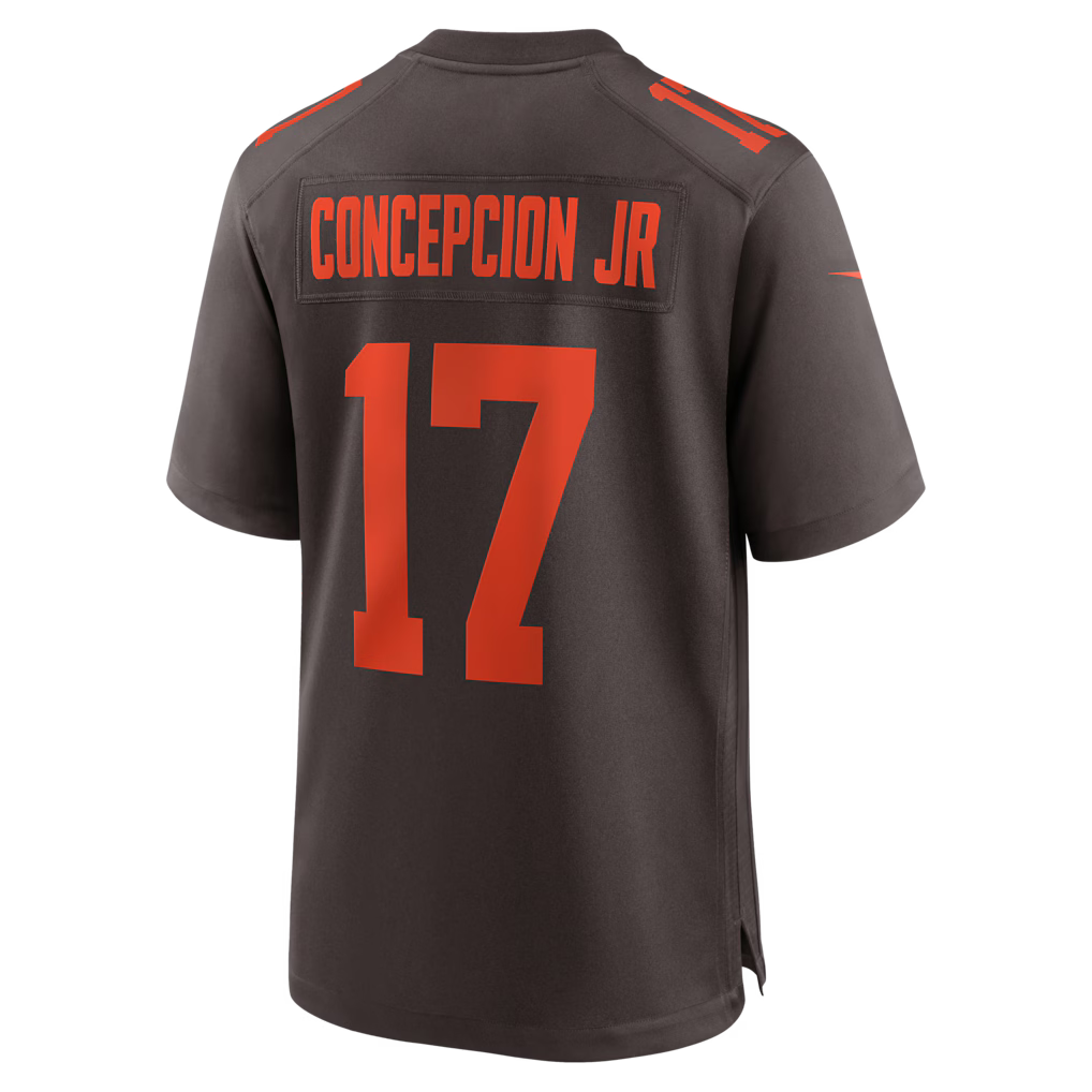 Custom Browns Alternate Brown All Stitched Jersey