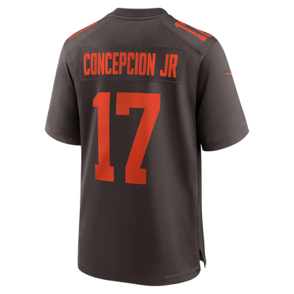 Custom Browns Alternate Brown All Stitched Jersey