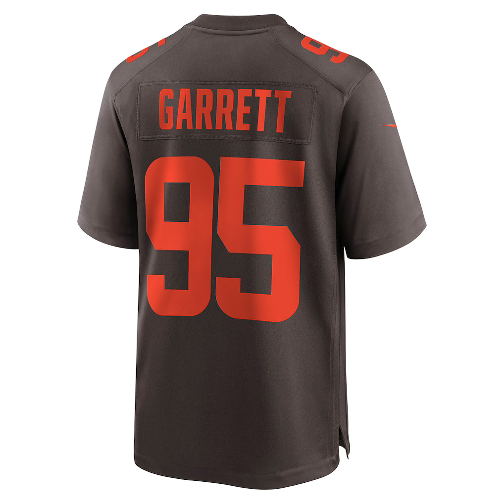 Custom Browns Alternate Brown All Stitched Jersey
