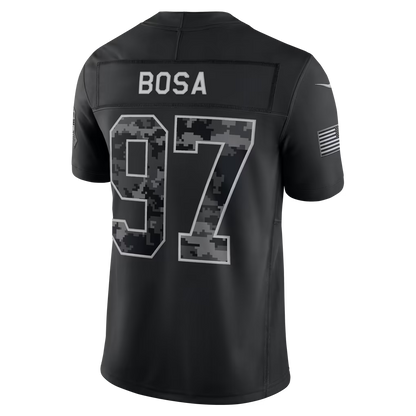 Custom Fred Warner 49ers 2026 Salute to Service Black Limited Football Jersey -All Stitched