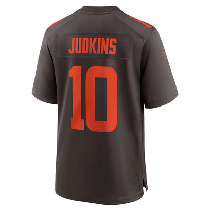 Custom Browns Alternate Brown All Stitched Jersey