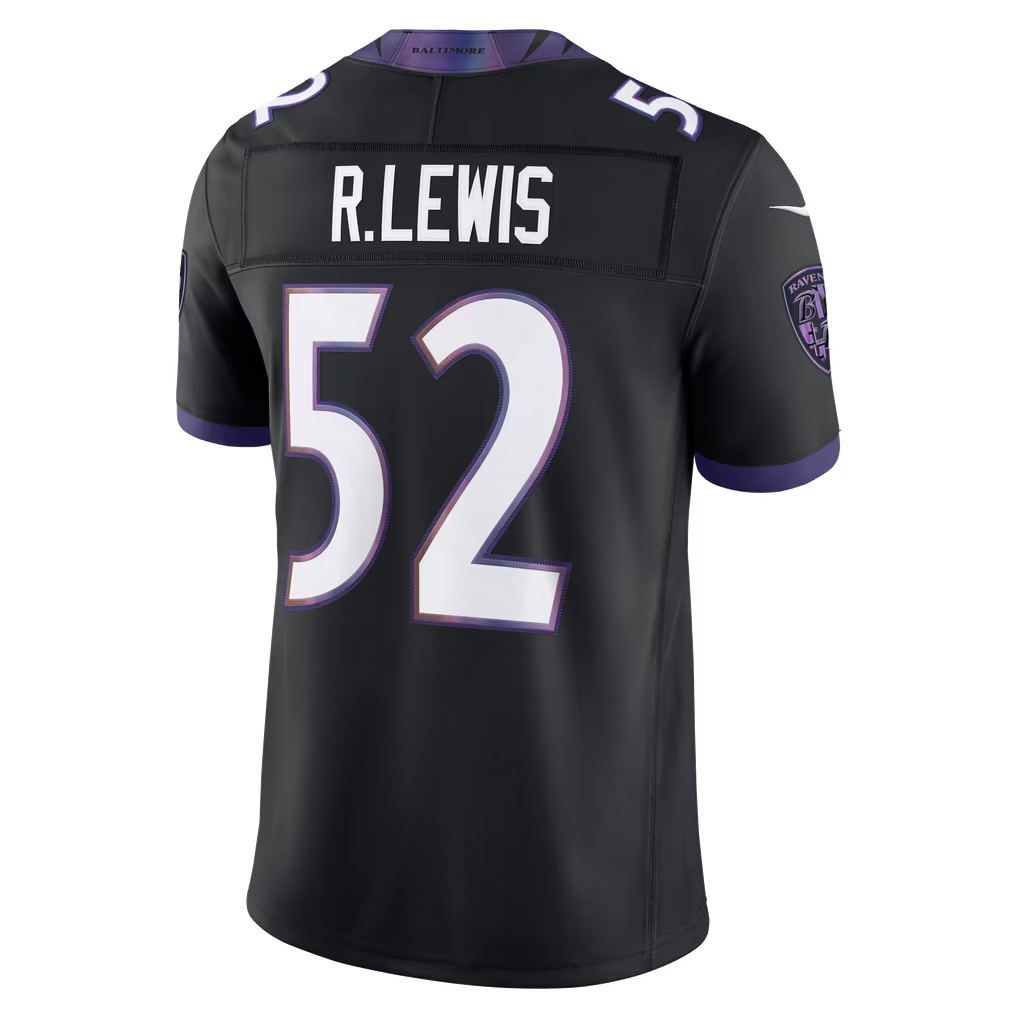 Custom Ray Lewis White Black Purple Alternate Limited Football Jersey -All Stitched