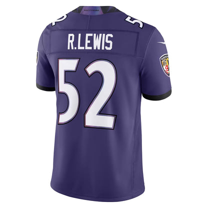 Custom Ray Lewis White Black Purple Alternate Limited Football Jersey -All Stitched