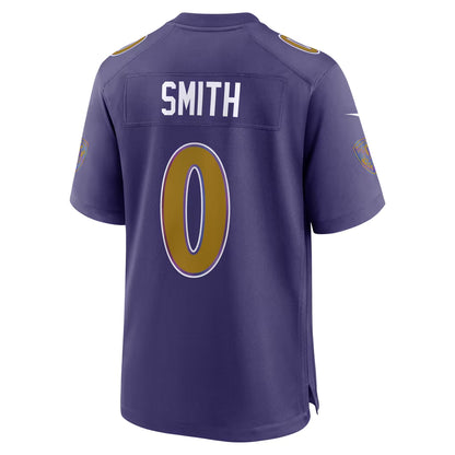Custom Roquan Smith White Black Purple Alternate Limited Football Jersey -All Stitched