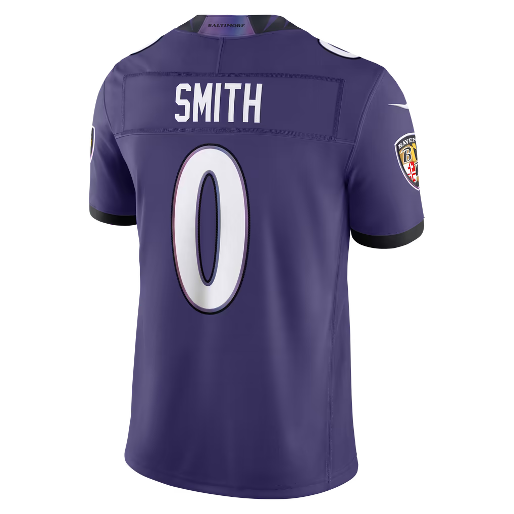 Custom Roquan Smith White Black Purple Alternate Limited Football Jersey -All Stitched