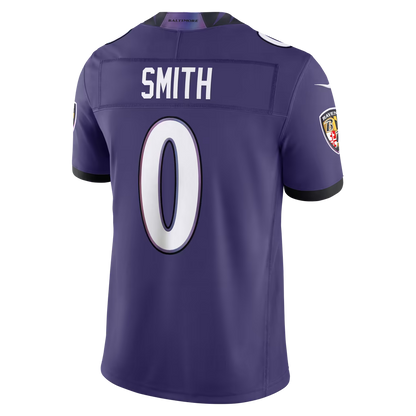 Custom Roquan Smith White Black Purple Alternate Limited Football Jersey -All Stitched