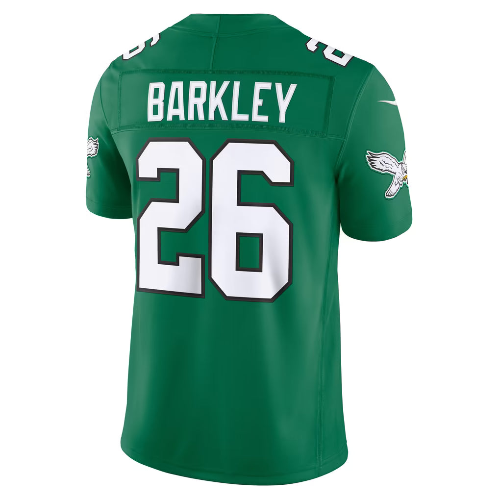 Custom Saquon Barkley Kelly Green Black White Limited Football Jersey -All Stitched