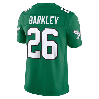 Custom Saquon Barkley Kelly Green Black White Limited Football Jersey -All Stitched