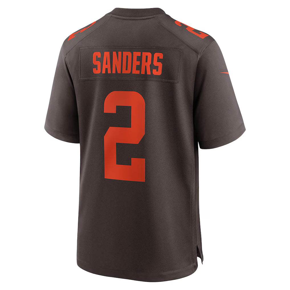 Custom Browns Alternate Brown All Stitched Jersey