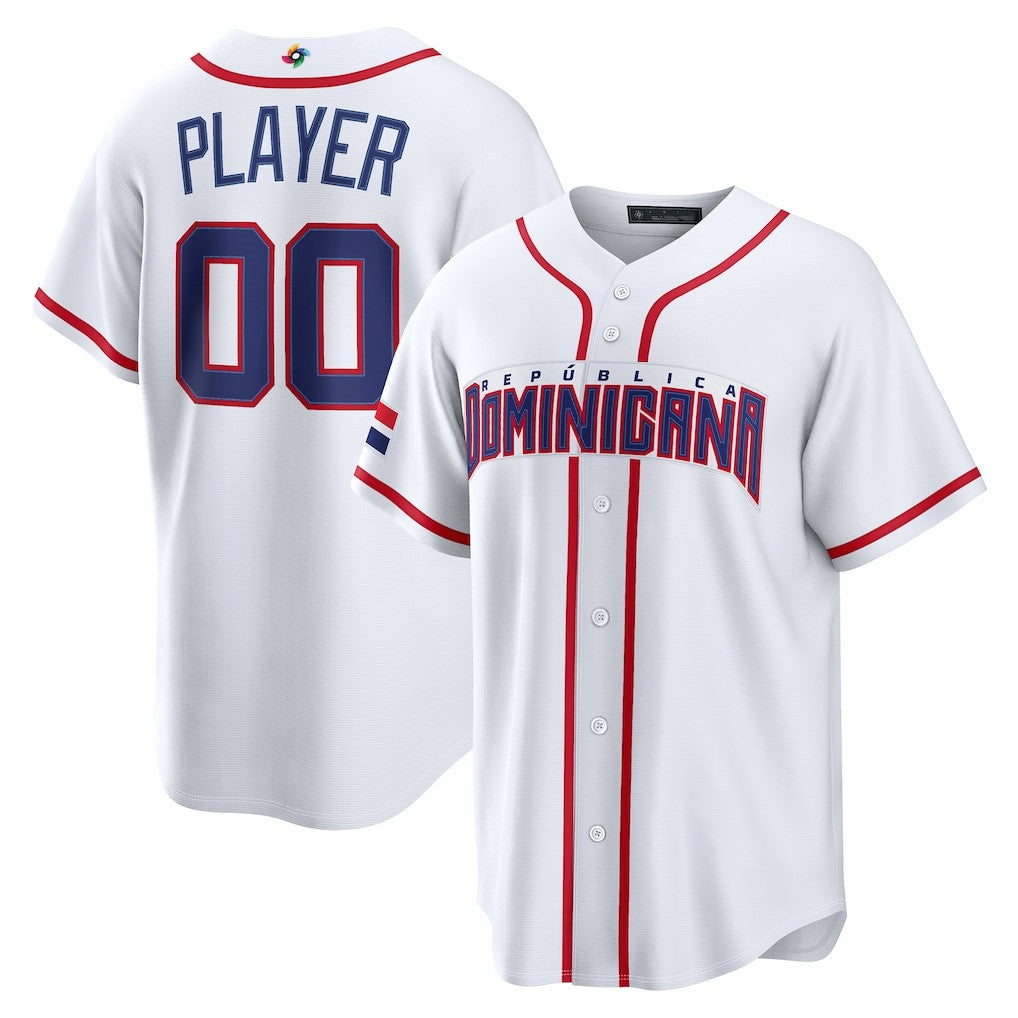 Custom Dominican Republic All Stitched Jersey White 2026 World Baseball Classic