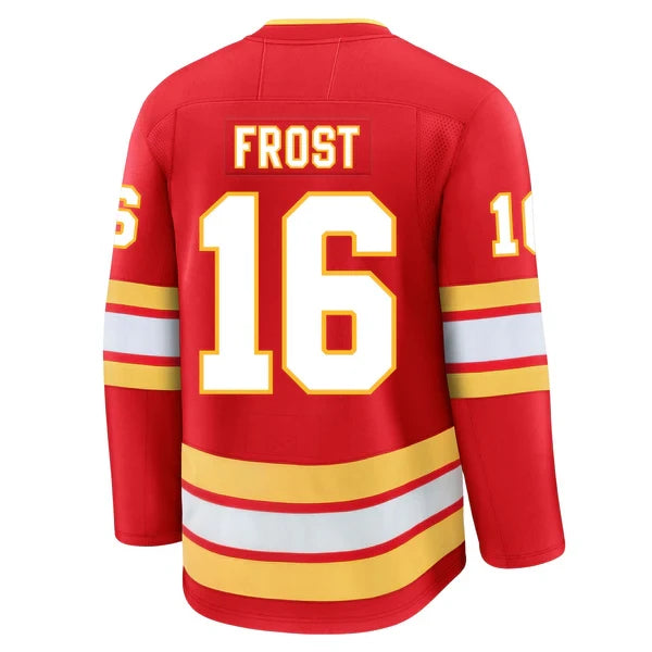 Custom 2026 Flames Home Red Premium All Stitched Hockey Jersey